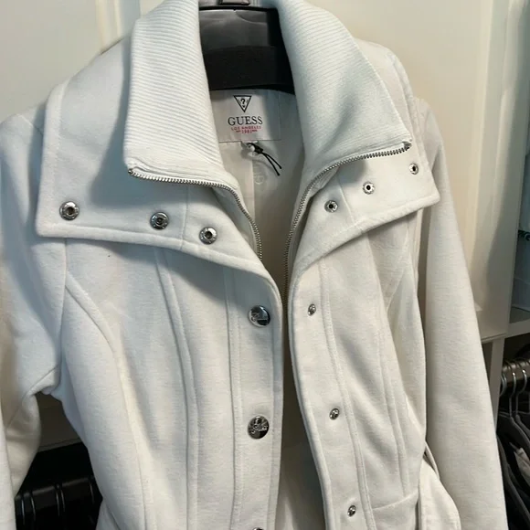 Guess Ivory Zip-Up Jacket NWOT - Picture 1 of 6